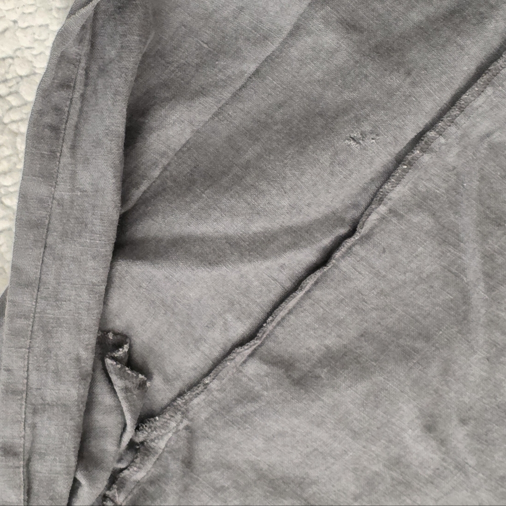 100% Stonewashed Linen Bathrobe – Charcoal Grey, Size S (Extra-Long) - Picture 11 of 12